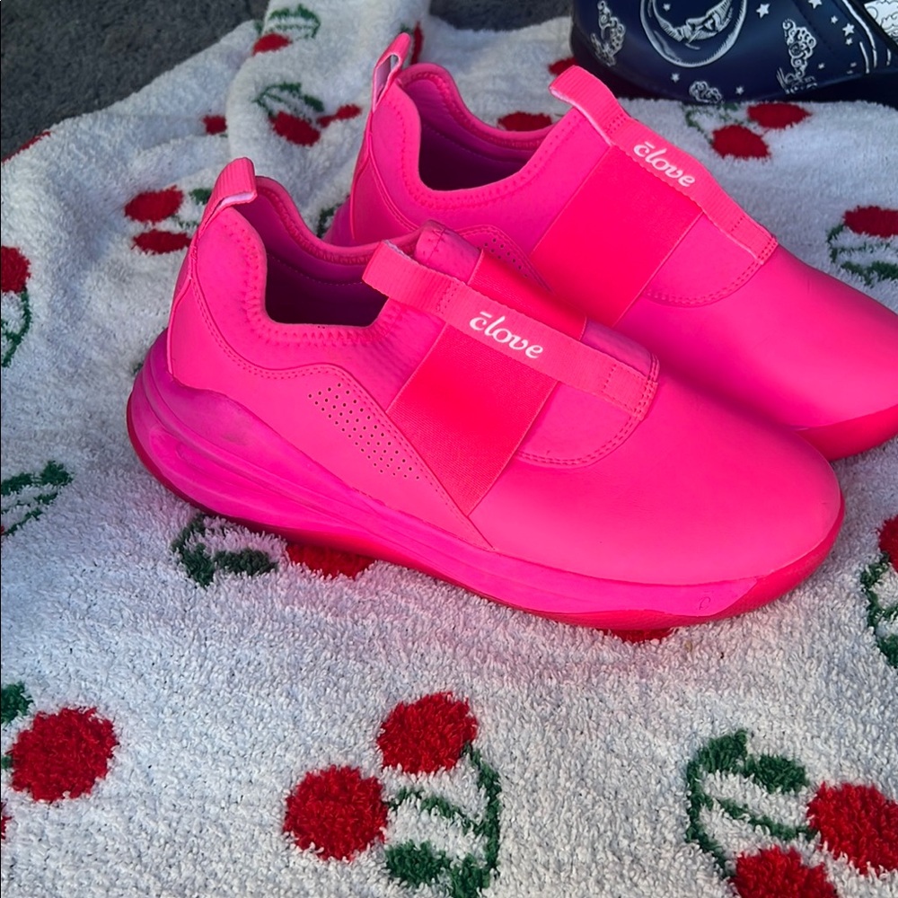 Love Neon Hot Pink Slip-On Athletic Sneakers